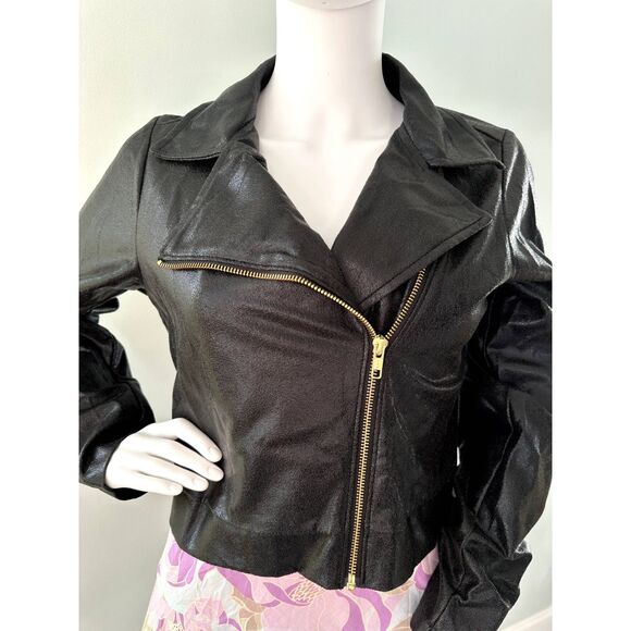 Wonder Nation Black Asymmetrical Zip Moto Biker Jacket size Girls XXL 18 - Picture 4 of 5